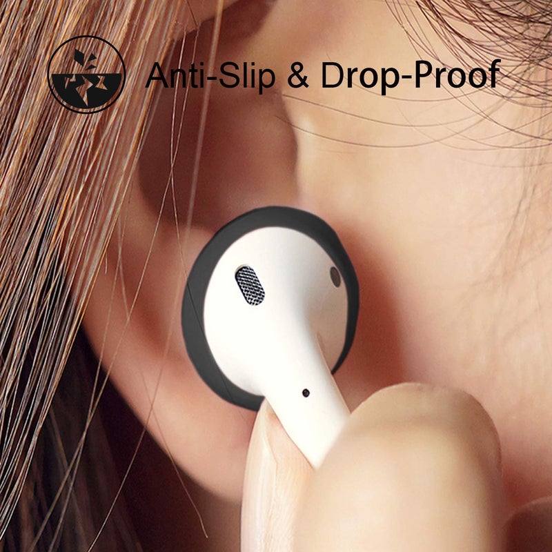 REEYEAR (Fit in Case)Silicone Protecitve Tips Ear Skins and Covers Replacement Anti Slip Soft eartips Compatible with Apple AirPods 1 & 2 or EarPods Headphones/Earphones/Earbuds (3 Pairs Clear) - Image 5